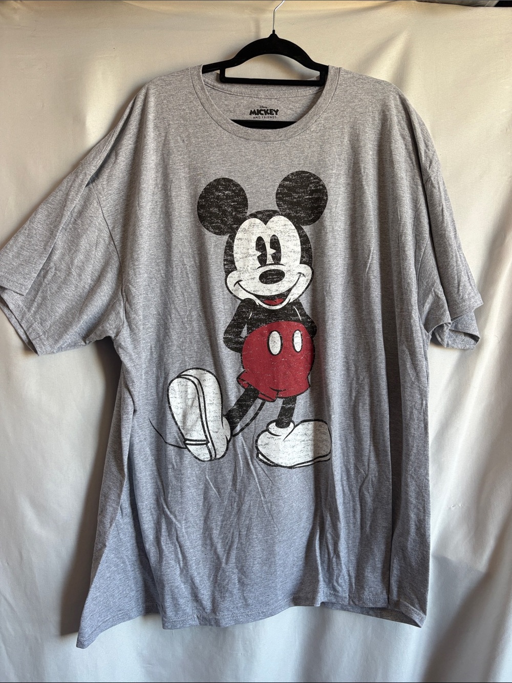 Disney Gray Graphic Tee with Red Shorts Mickey